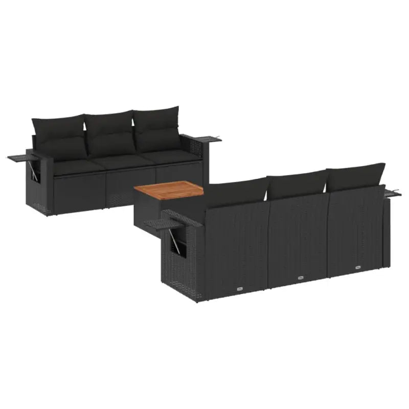 Zwart materiaal loungeset van gepoedercoat staal met perfecte afmetingen - Tuinsets