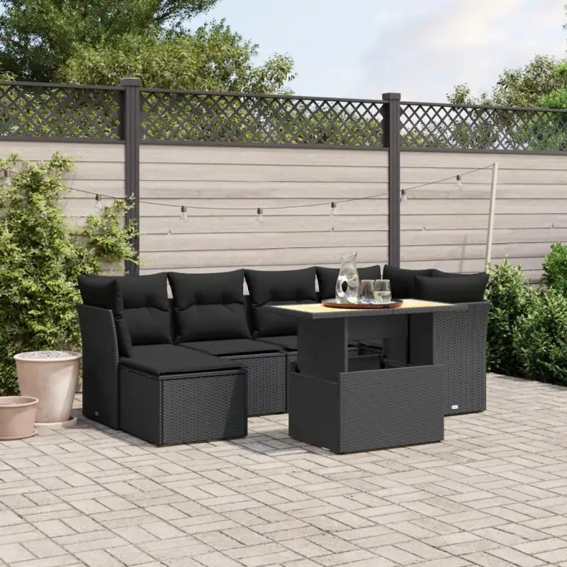 Zwart materiaal loungeset van gepoedercoat staal met perfecte afmetingen - Zwart / zonder opbergruimte - Tuinsets