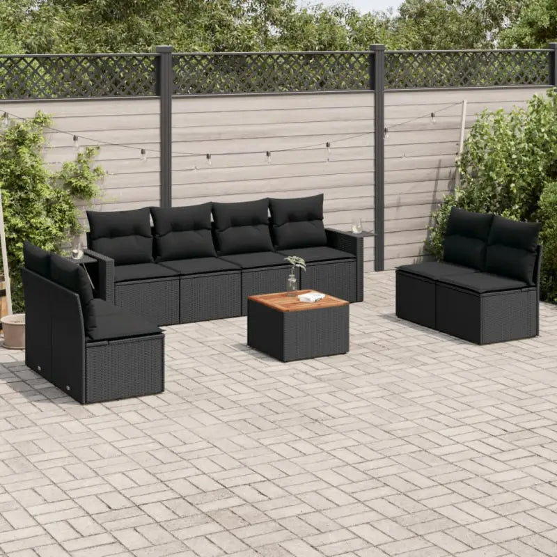 Zwart materiaal loungeset van gepoedercoat staal met perfecte afmetingen - Tuinsets