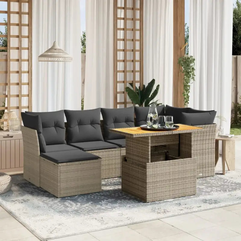 Zwart materiaal loungeset van gepoedercoat staal met perfecte afmetingen - Grijs / zonder opbergruimte - Tuinsets