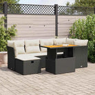 Zwart materiaal loungeset van gepoedercoat staal met perfecte afmetingen - Zwart en crème / met opbergruimte - Tuinsets