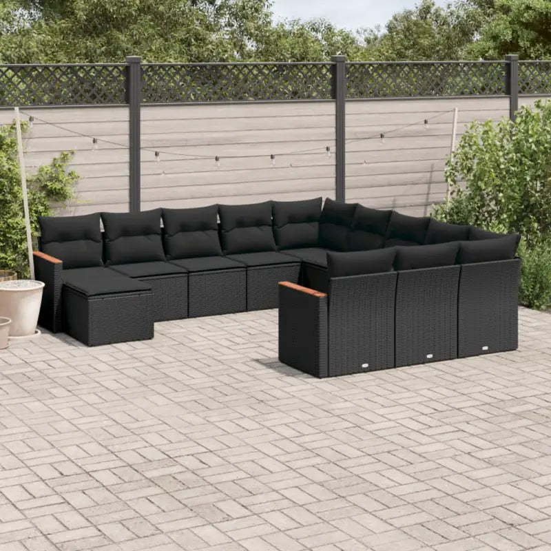 Zwart materiaal loungeset van gepoedercoat staal met uitgebreide afmetingen - Zwart / Zonder tafel - Tuinsets
