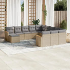 Zwart materiaal loungeset van gepoedercoat staal met uitgebreide afmetingen - Gemengd beige / Zonder tafel - Tuinsets