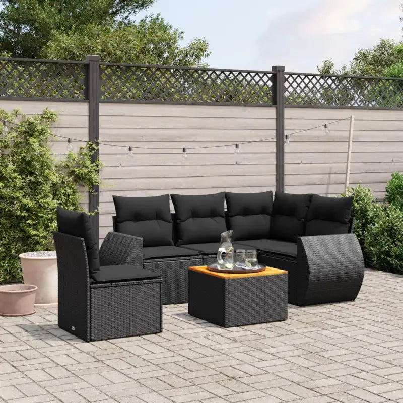 Zwart materiaal loungeset van gepoedercoat staal voor buiten comfort - Zwart / 2x middle + table + 1x corner - Tuinsets