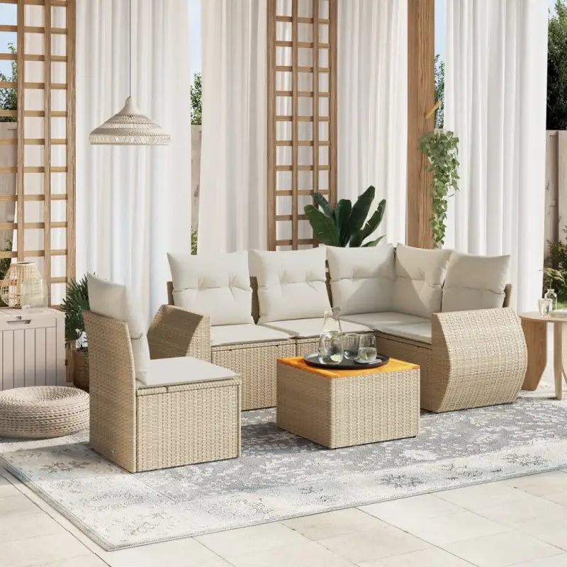 Zwart materiaal loungeset van gepoedercoat staal voor buiten comfort - Beige / 2x middle + table + 1x corner - Tuinsets