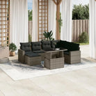 Zwart materiaal loungeset van gepoedercoat staal voor buitenplezier - Grijs / Met tafel - Tuinsets