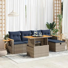 Zwart materiaal loungeset van gepoedercoat staal voor je tuin of terras - Grijs / met opbergruimte - Tuinsets