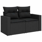 Zwart materiaal loungeset van gepoedercoat staal voor je tuin of terras - Tuinsets