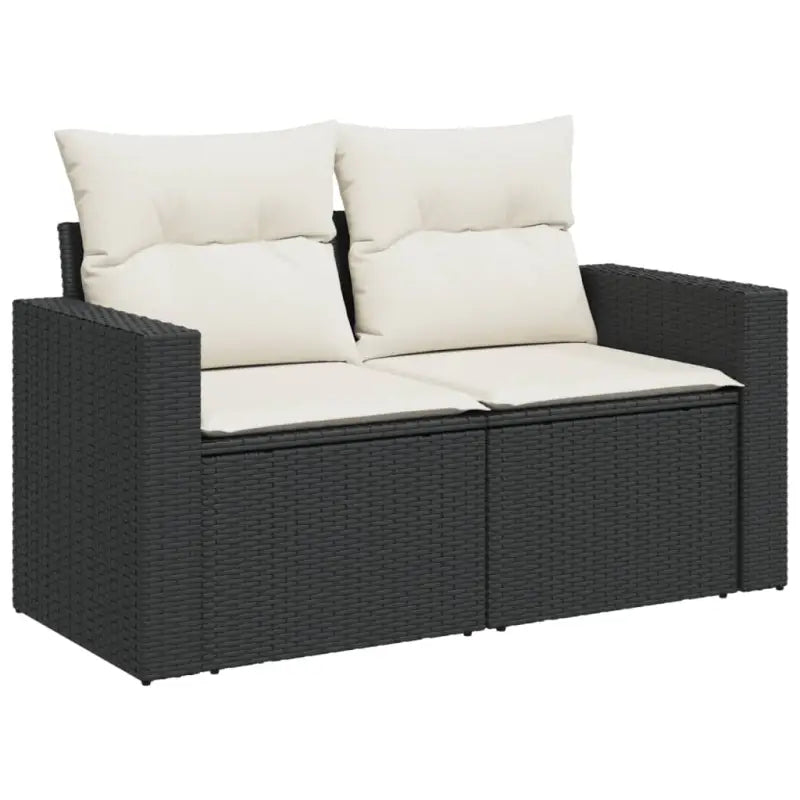 Zwart materiaal loungeset van gepoedercoat staal voor je tuin of terras - Tuinsets