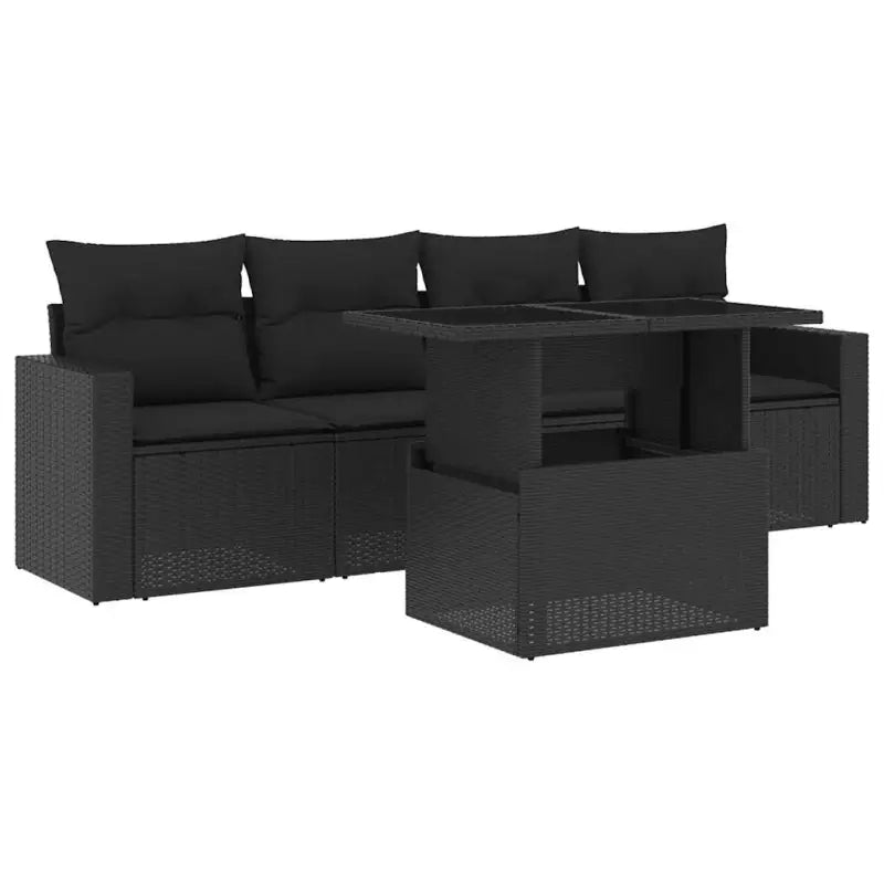 Zwart materiaal loungeset van gepoedercoat staal voor je tuin of terras - Tuinsets