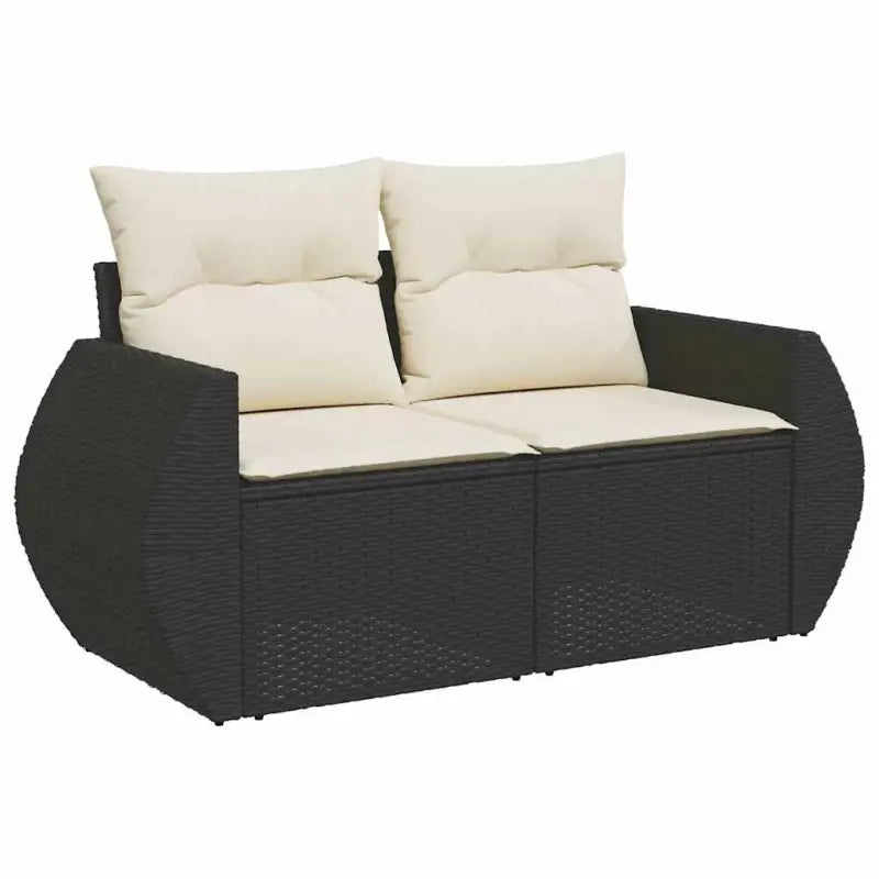 Zwart materiaal loungeset van gepoedercoat staal voor je tuin of terras - Tuinsets