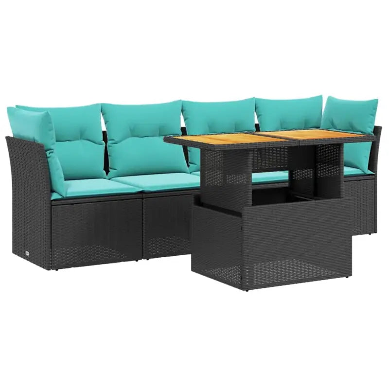 Zwart materiaal loungeset van gepoedercoat staal voor je tuin of terras - Tuinsets