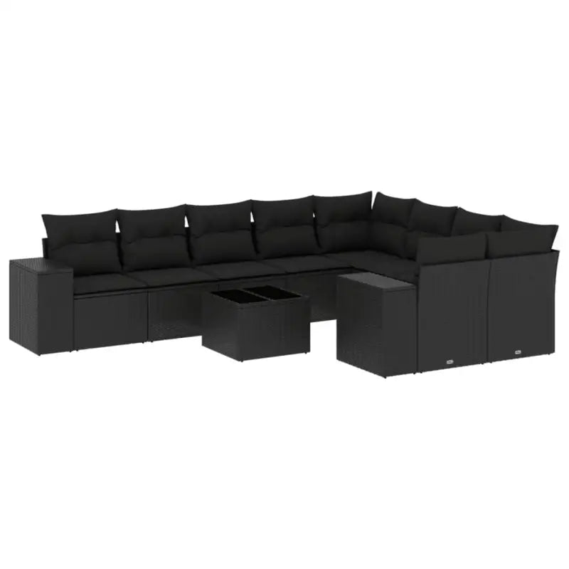 Zwart materiaal loungeset van gepoedercoat staal voor je tuin of terras - Tuinsets