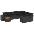 Zwart materiaal loungeset van gepoedercoat staal voor je tuin of terras - Tuinsets