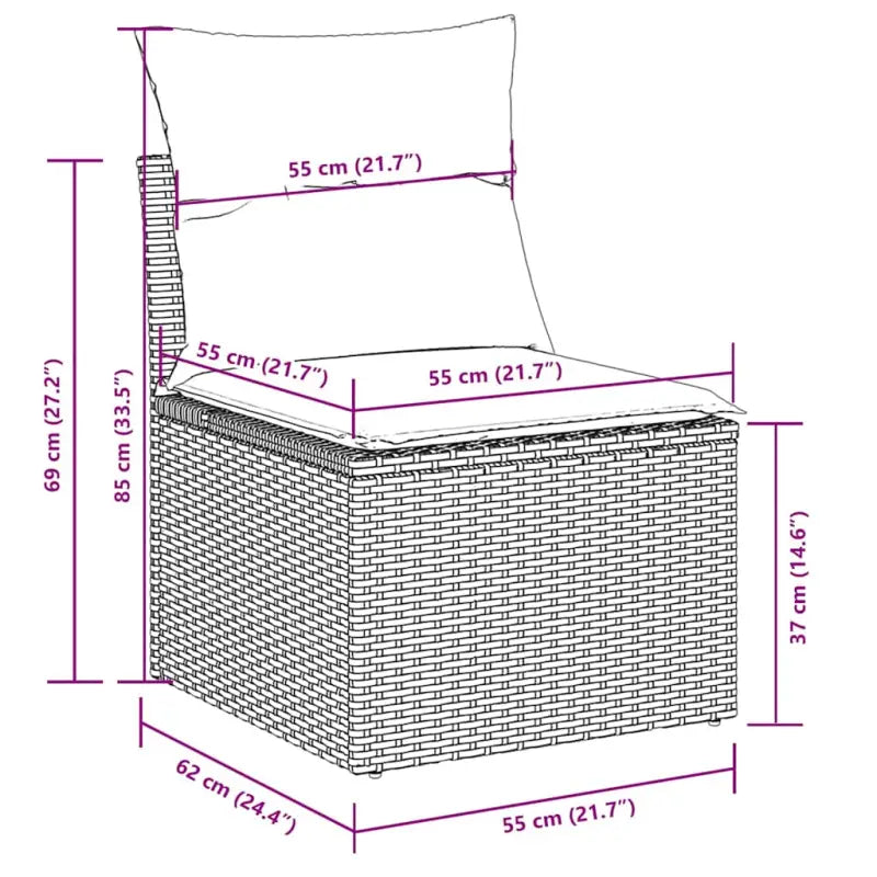 Zwart materiaal loungeset van gepoedercoat staal voor je tuin of terras - Tuinsets