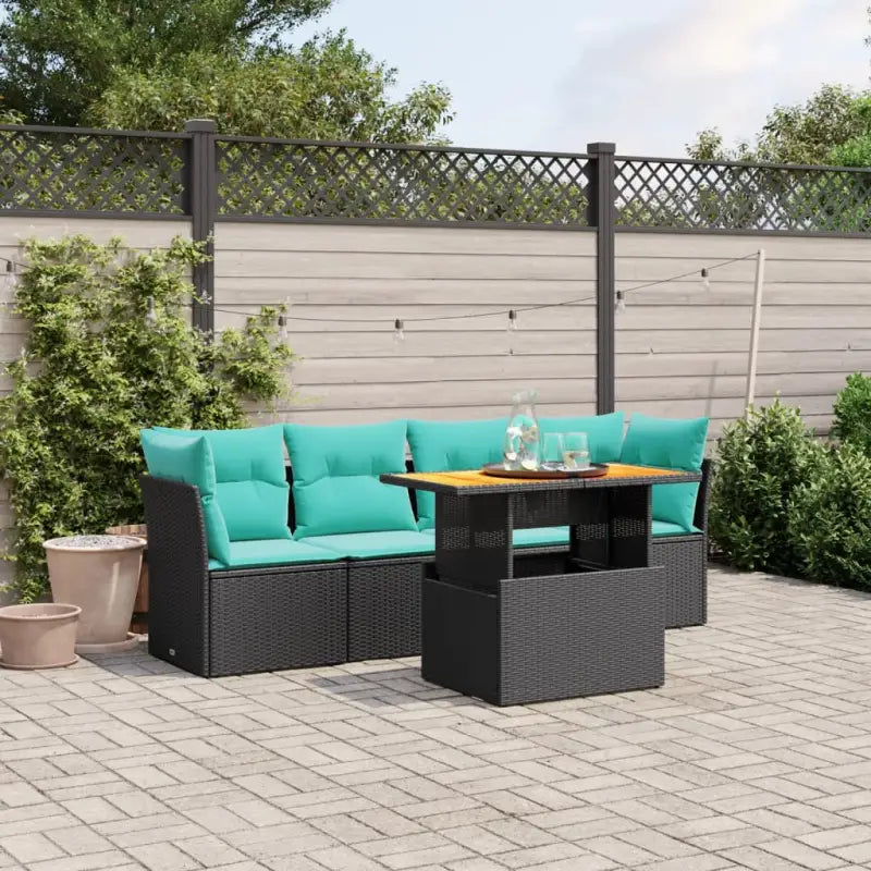 Zwart materiaal loungeset van gepoedercoat staal voor je tuin of terras - Zwart / zonder opbergruimte - Tuinsets