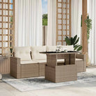 Zwart materiaal loungeset van gepoedercoat staal voor je tuin of terras - beige en crèmekleurig / zonder opbergruimte