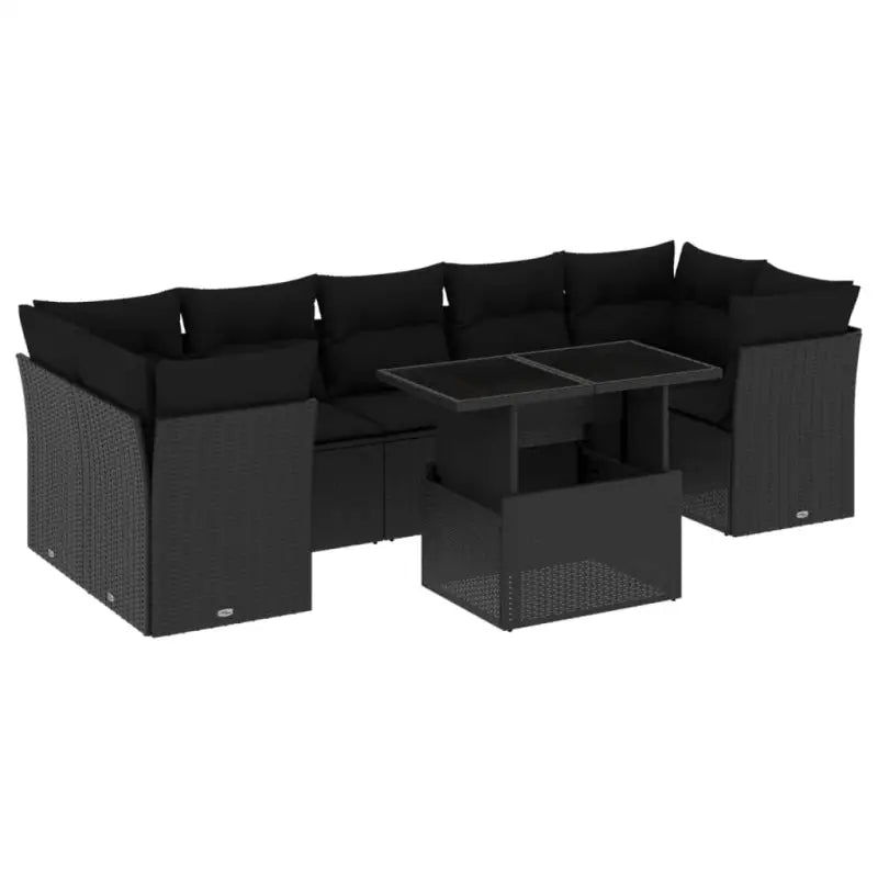 Zwart materiaal loungeset van gepoedercoat staal voor je tuin of terras - Tuinsets