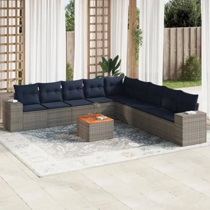 Zwart materiaal loungeset van gepoedercoat staal voor jouw tuin of terras - Grijs - Tuinsets