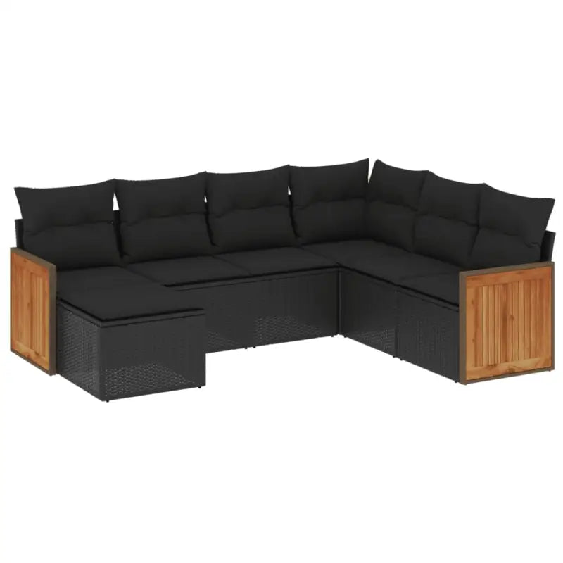 Zwart materiaal loungeset van gepoedercoat staal voor jouw tuin of terras - Tuinsets
