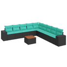 Zwart materiaal loungeset van gepoedercoat staal voor jouw tuin of terras - Tuinsets