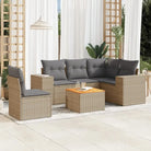 Zwart materiaal loungeset van gepoedercoat staal voor jouw tuin of terras - Beige en grijs / hoek + Tafel + 2x midden
