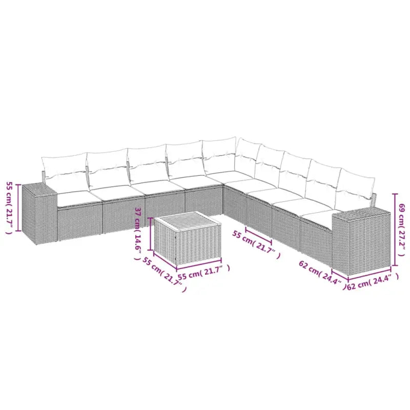 Zwart materiaal loungeset van gepoedercoat staal voor jouw tuin of terras - Tuinsets