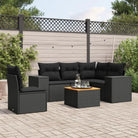 Zwart materiaal loungeset van gepoedercoat staal voor jouw tuin of terras - Zwart / hoek + Tafel + 2x midden - Tuinsets