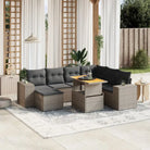 Zwart materiaal loungeset van gepoedercoat staal voor tuin en terras - grijs en donkergrijs / 3x hoek + 3x midden