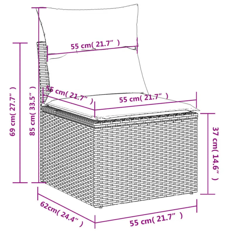 Zwart materiaal Loungeset van gepoedercoat staal voor tuin en terras - Tuinsets
