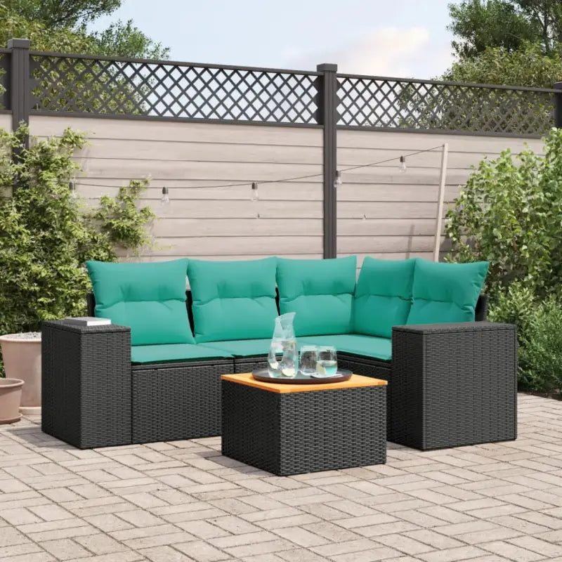 Zwart materiaal loungeset van gepoedercoat staal voor tuin en terras - Tuinsets