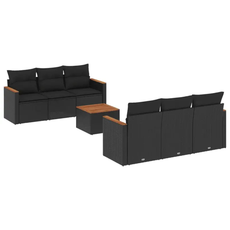 Zwart materiaal loungeset van gepoedercoat staal voor tuin en terras - Tuinsets