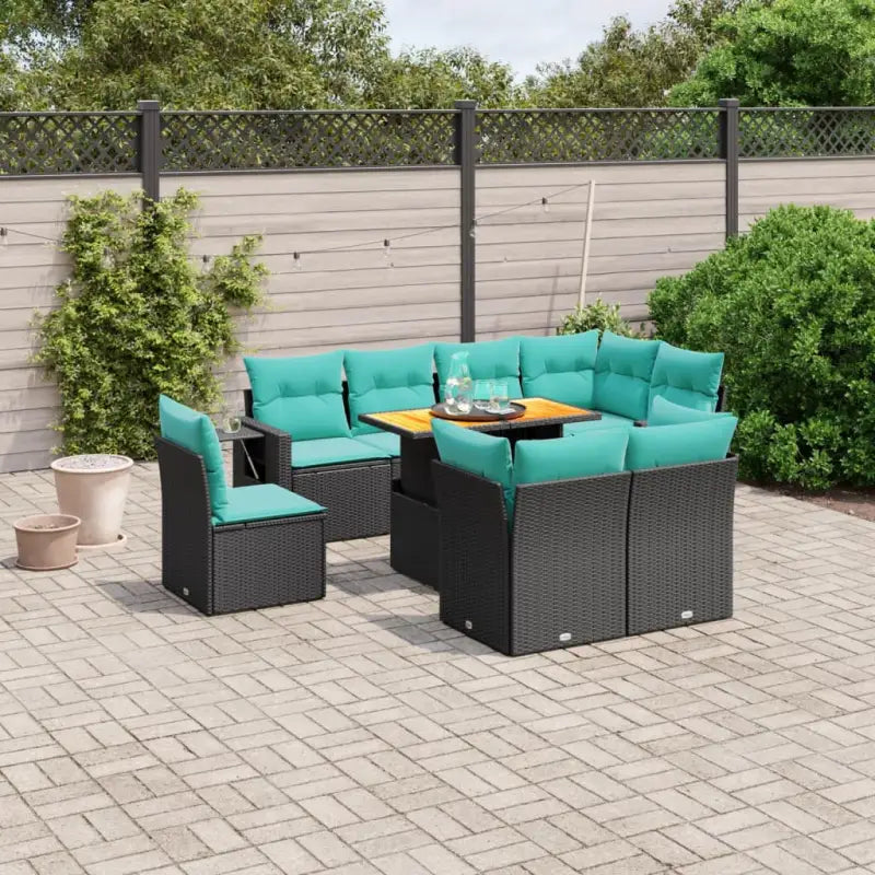 Zwart materiaal loungeset van gepoedercoat staal voor tuin en terras - Zwart / zonder opbergruimte - Tuinsets