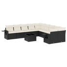 Zwart materiaal loungeset van gepoedercoat staal voor tuin en terras - Tuinsets