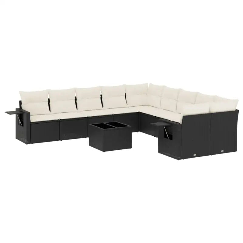 Zwart materiaal loungeset van gepoedercoat staal voor tuin en terras - Tuinsets