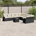 Zwart materiaal loungeset van gepoedercoat staal voor tuin en terras - Zwart en crème / Zonder tafel - Tuinsets