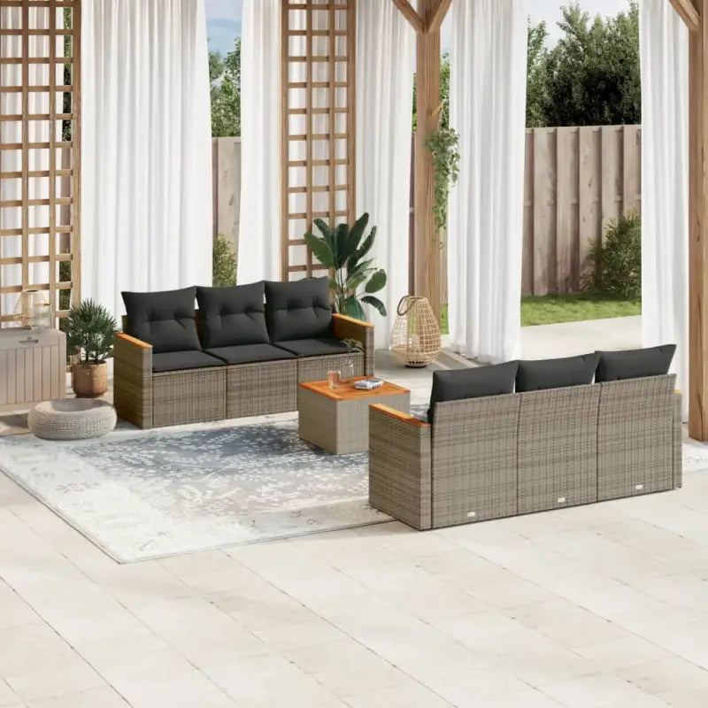 Zwart materiaal loungeset van gepoedercoat staal voor tuin en terras - Grijs - Tuinsets