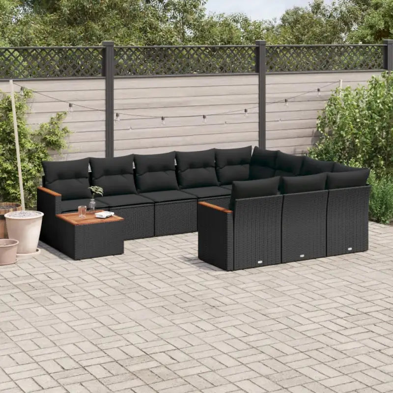 Zwart materiaal Loungeset van gepoedercoat staal voor tuin en terras - Zwart - Tuinsets