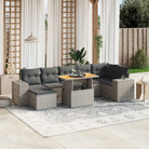 Zwart materiaal loungeset van gepoedercoat staal voor tuin en terras - grijs en donkergrijs / 3x midden + 3x hoek
