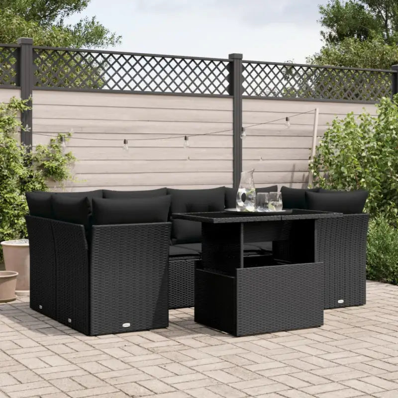 Zwart materiaal loungeset van gepoedercoat staal voor tuin of terras - Zwart - Tuinsets