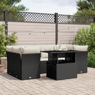 Zwart materiaal loungeset van gepoedercoat staal voor tuin of terras - Zwart en crème - Tuinsets