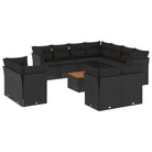 Zwart materiaal loungeset van gepoedercoat staal voor tuin of terras - Tuinsets