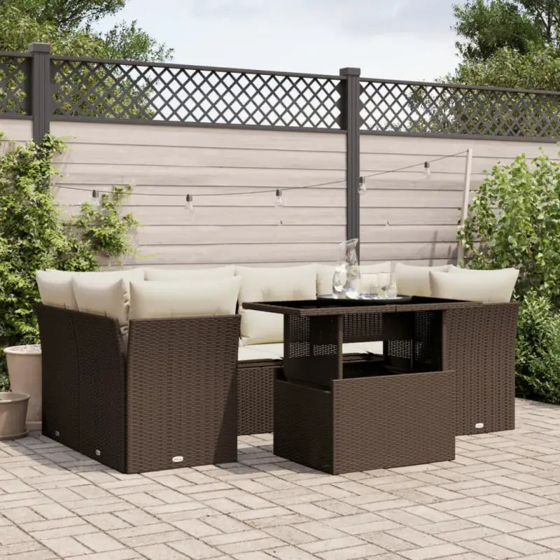 Zwart materiaal loungeset van gepoedercoat staal voor tuin of terras - Bruin - Tuinsets