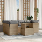 Zwart materiaal loungeset van gepoedercoat staal voor tuin of terras - Beige en grijs - Tuinsets