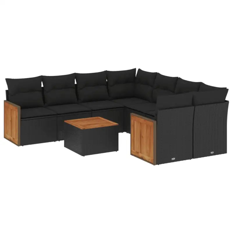 Zwart materiaal loungeset van gepoedercoat staal voor tuin of terras - Tuinsets