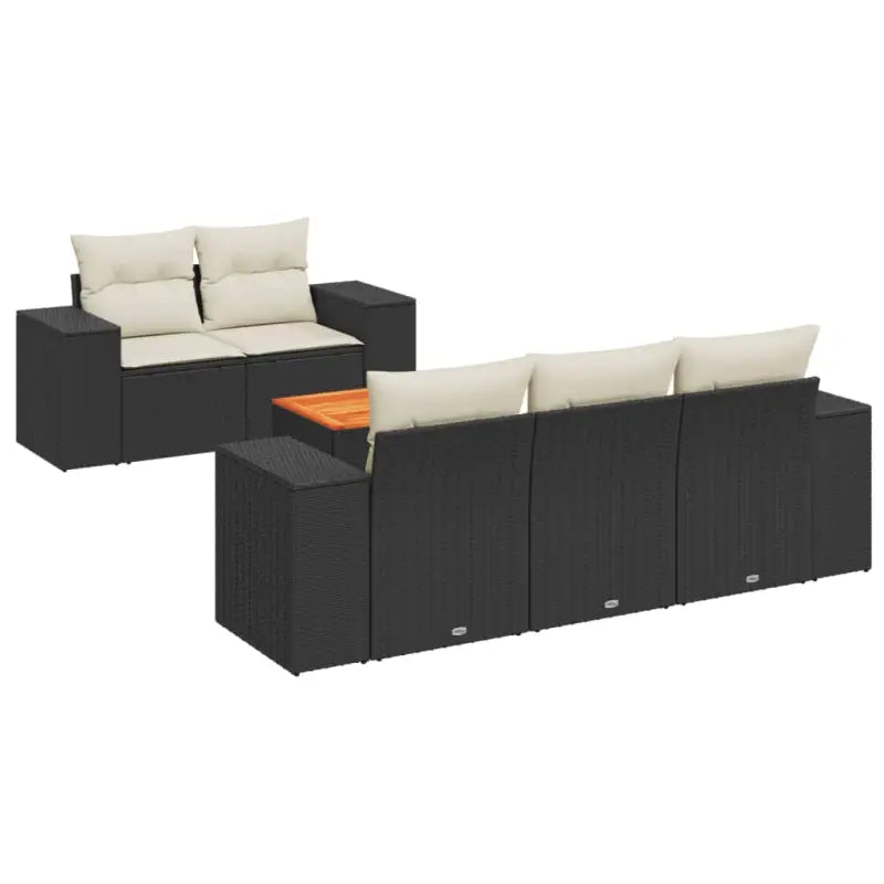 Zwart materiaal loungeset van gepoedercoat staal voor tuin of terras - Tuinsets