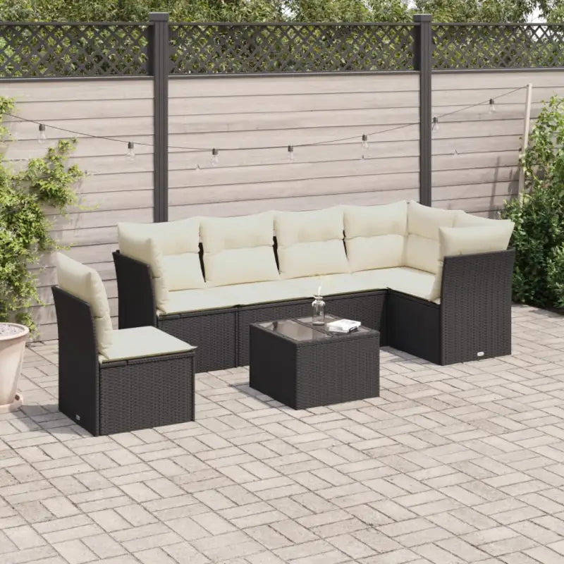 Zwart materiaal tuinbank van gepoedercoat staal met poly rattan afmetingen - Bruin en rood / Zonder tafel - Tuinsets