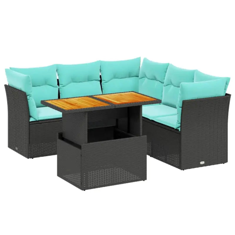 Zwart materiaal tuinset met gepoedercoat staal en comfortabele afmetingen - Tuinsets