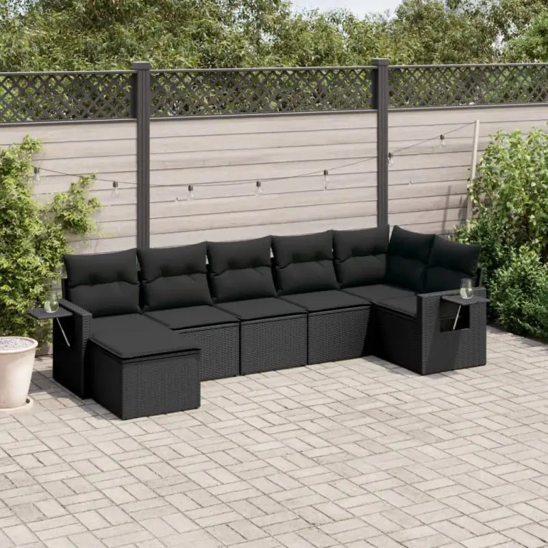 Zwart materiaal tuinset met gepoedercoat staal en perfecte afmetingen - Zwart / Met tafel - Tuinsets