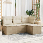 Zwart materiaal tuinset met gepoedercoat staal voor buiten ontspanning - beige en crèmekleurig / Zonder tafel - Tuinsets